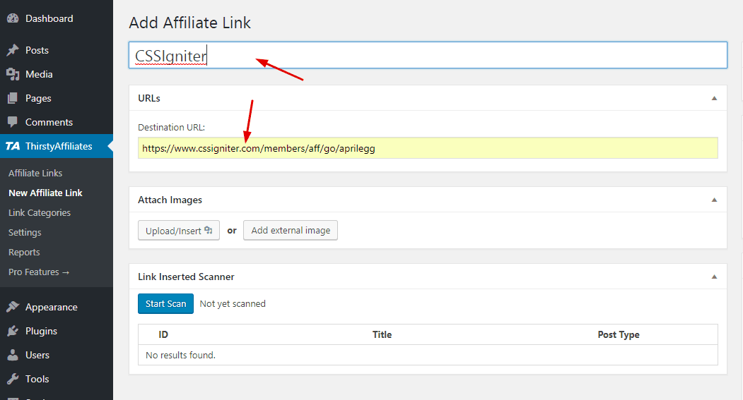 affiliate link name