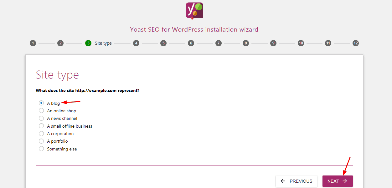 yoast website type
