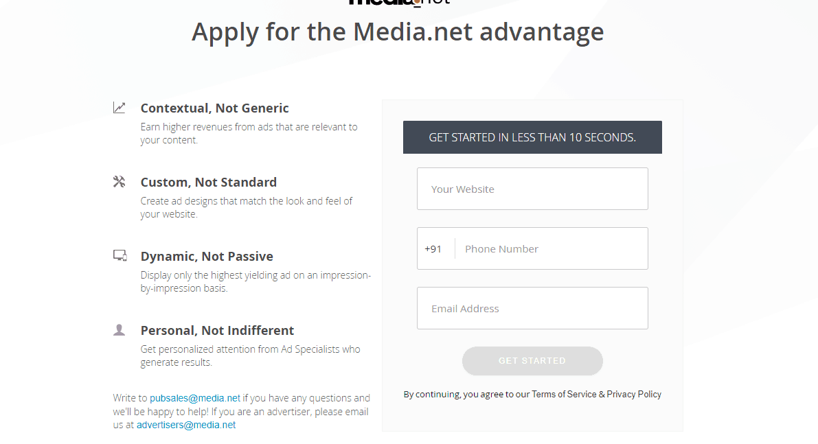 media.net registration